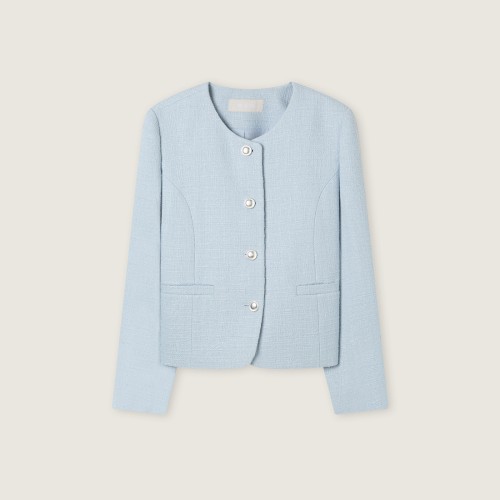 [N배송] 로엠 올데이자켓 칼라리스 트위드 자켓 RMJKG23S99