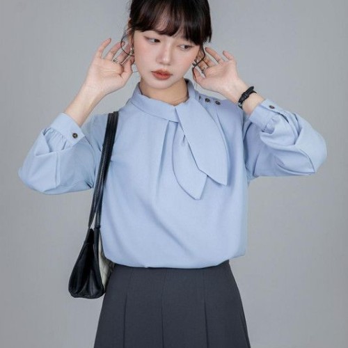 레이스 블라우스 여성 긴팔 루즈핏 봄 가을 데일리 고급스러운 스타일 편안한 착용감 블라우스 쇼핑몰 하객룩 코디너리 시스루 디자인