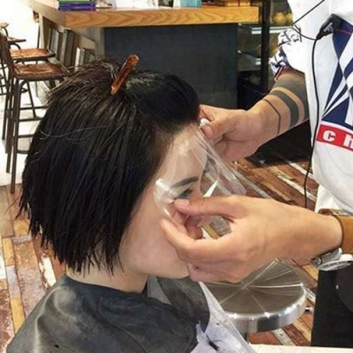 미용실 염색 얼굴 보호 헤어 파마 얼굴 가리개
