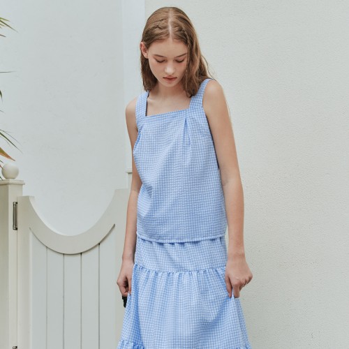 [제로스트릿] 블루벨 체크 나시 BLUEBELL CHECK SLEEVELESS / BLUE
