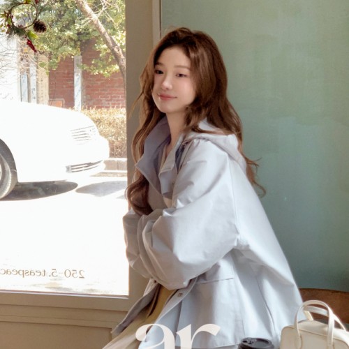 (간절기필수봄데일리아우터) 하이넥 후드 스트링 야상 점퍼 jp774