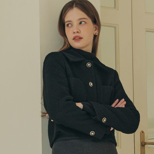 [제로스트릿][2컬러] 벨벳 카라 부클 울 자켓 VELVET COLLAR BOUCLE WOOL JAKCET