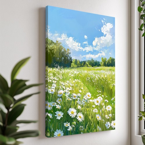 봄의쉼표 80cm x 80cm 캔버스액자 봄그림