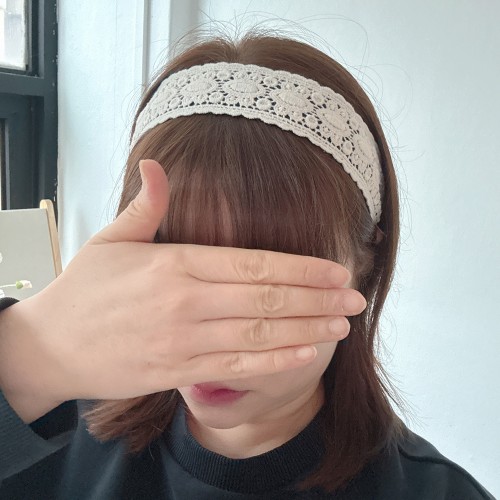 펀칭레이스머리띠 와이드헤어밴드 반다나 봄 여름 넓은머리띠