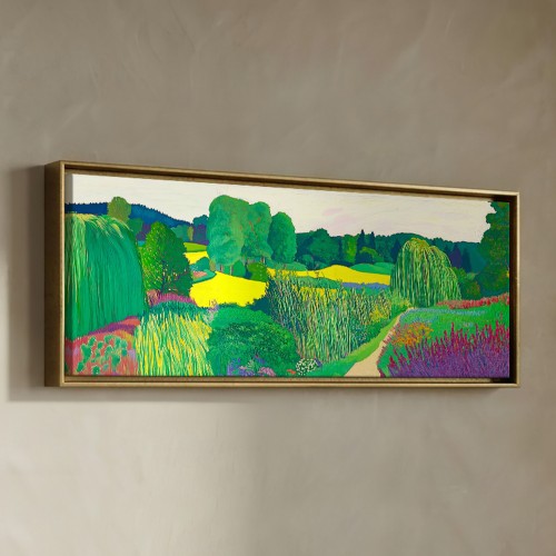 위아트 인테리어 거실 풍경 벚꽃 그림 액자 유림 제주의 봄 기억 원목 띄움 화이트 액자 와이드 소형